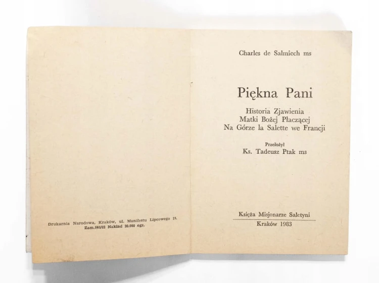 STARA KSIĄŻKA, PIĘKNA PANI - HISTORIA ZJAWIENIA MATKI BOŻEJ WE FRANCJI 1983
