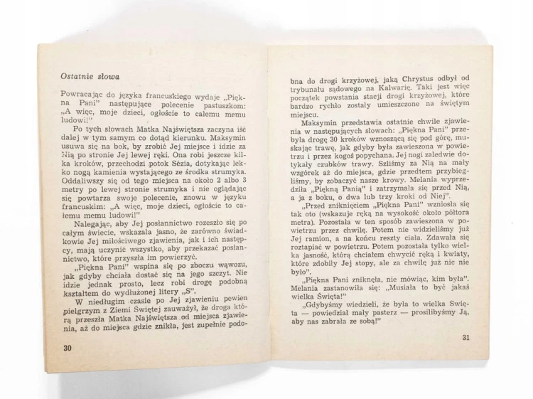 STARA KSIĄŻKA, PIĘKNA PANI - HISTORIA ZJAWIENIA MATKI BOŻEJ WE FRANCJI 1983