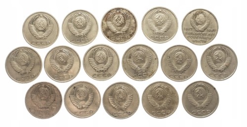 Rosja, ZSRR, zestaw monet obiegowych, 20 kopiejek 1957-1990