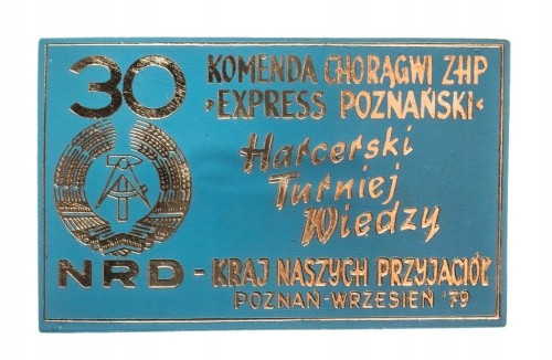 ODZNAKA HARCERSKA - 30 HARCERSKI TURNIEJ WIEDZY, POZNAŃ 1979