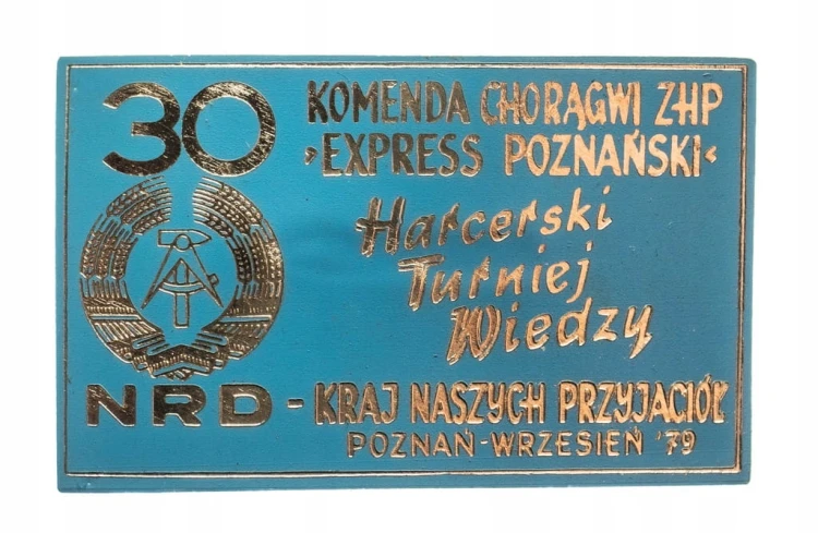 ODZNAKA HARCERSKA - 30 HARCERSKI TURNIEJ WIEDZY, POZNAŃ 1979