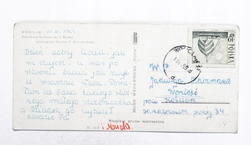 WROCŁAW - ZABYTKOWE KAMIENICZKI W RYNKU, SAMOCHÓD 1969