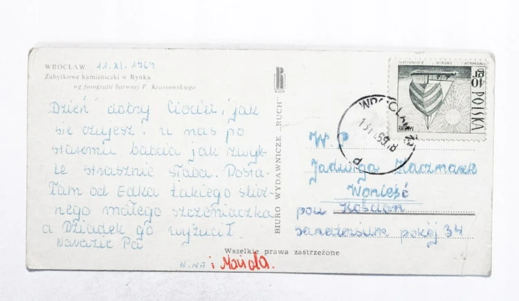 WROCŁAW - ZABYTKOWE KAMIENICZKI W RYNKU, SAMOCHÓD 1969