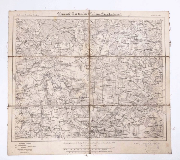 STARA MAPA - WOJ. WIELKOPOLSKIE, KALISZ I OKOLICE 1896