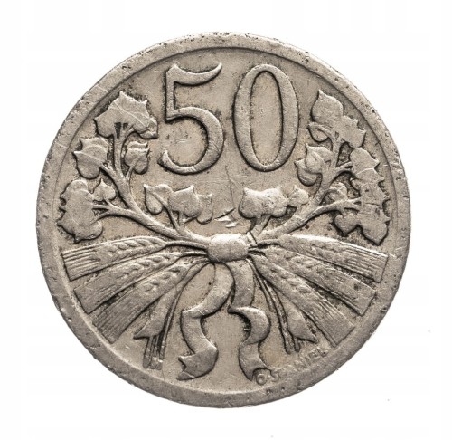CZECHOSŁOWACJA 50 HALERZY 1922 ROK st.3