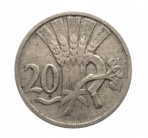 CZECHOSŁOWACJA 20 HALERZY 1921 ROK st.3