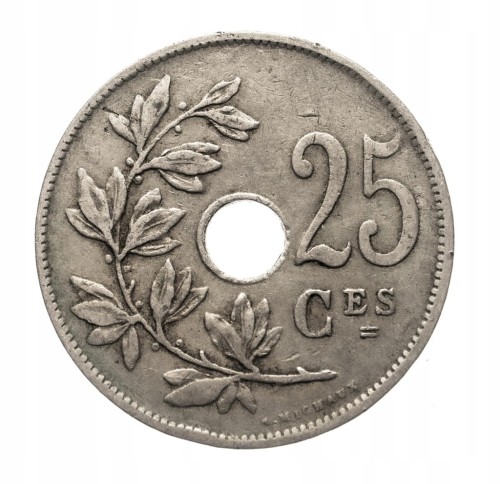 BELGIA, 25 CENTIMÓW 1922 st.3