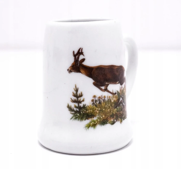 STARY PORCELANOWY KUBEK - JELEŃ, SARNA
