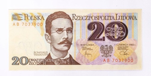Polska, PRL (1944 - 1989), 20 ZŁOTYCH 1.06.1982, seria AB
