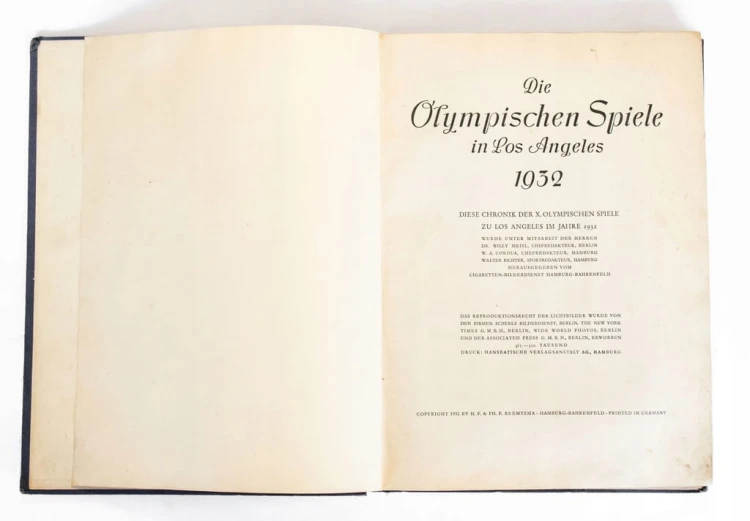STARA KSIĄŻKA NIEMIECKA OLIMPIADA 1932 LOS ANGELES