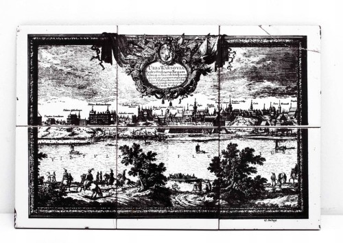 STARY OBRAZ WARSZAWA 1656 (miedzioryt Dahlbergh na płytkach)