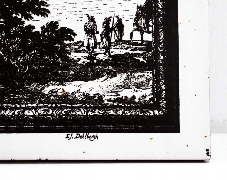 STARY OBRAZ WARSZAWA 1656 (miedzioryt Dahlbergh na płytkach)