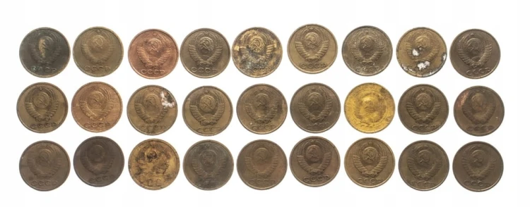 Rosja, ZSRR, zestaw monet obiegowych, 2 kopiejki 1935-1989