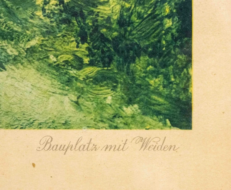 STARY OBRAZ - ADOLPH MENZEL, BAUPLATZ MIT WEIDEN