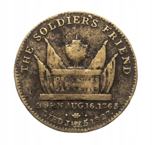 Medalion żetonowy Wielkiej Brytanii (1827) Awers: Fryderyk, książę Yorku.