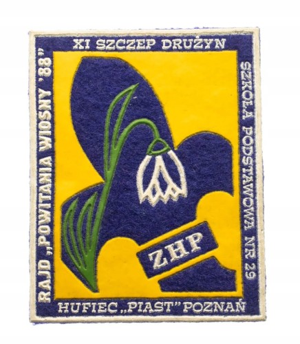 NASZYWKA HARCERSKA - HUFIEC ZHP PIAST POZNAŃ, RAJD POWITANIA WIOSNY 1988