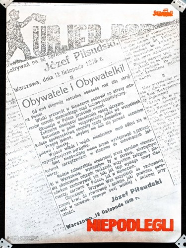 STARY PLAKAT PRL - JÓZEF PIŁSUDSKI 1918, OBYWATELE I OBYWATELKI