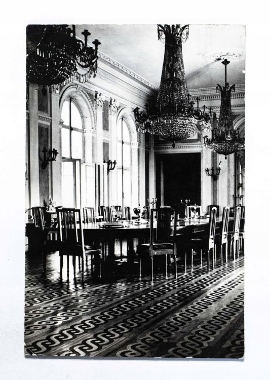 ŁAŃCUT - ZAMEK, MUZEUM, SALA JADALNA 1965