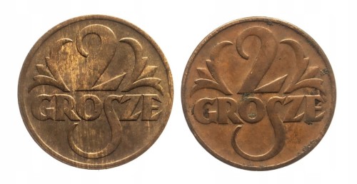 Polska, II Rzeczpospolita (1918-1939), zestaw 2 grosze 1938, 1939 Warszawa