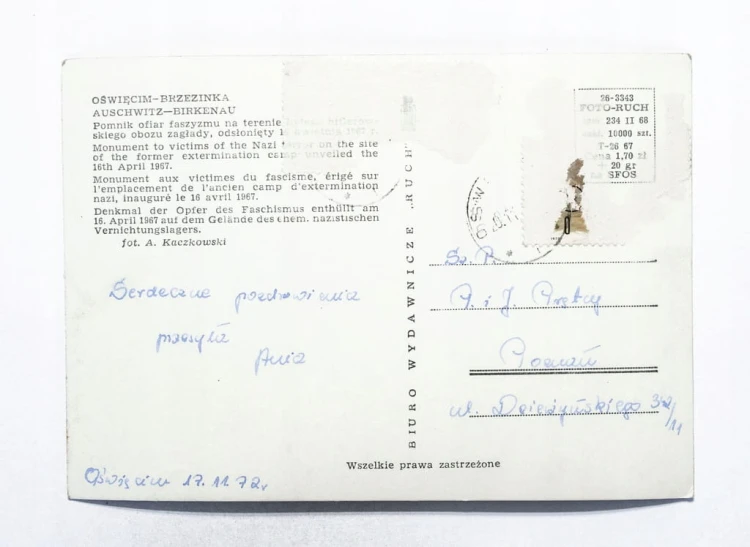 OŚWIĘCIM, BRZEZINKA - POMNIK OFIAR FASZYZMU NA TERENIE OBOZU 1972