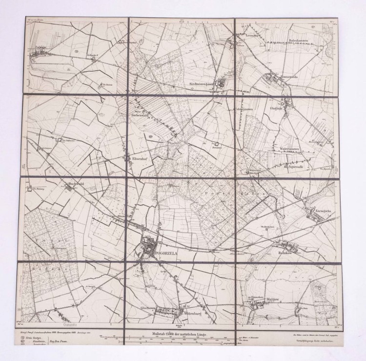 STARA MAPA - WOJ. WIELKOPOLSKIE, POGORZELA I OKOLICE 1911