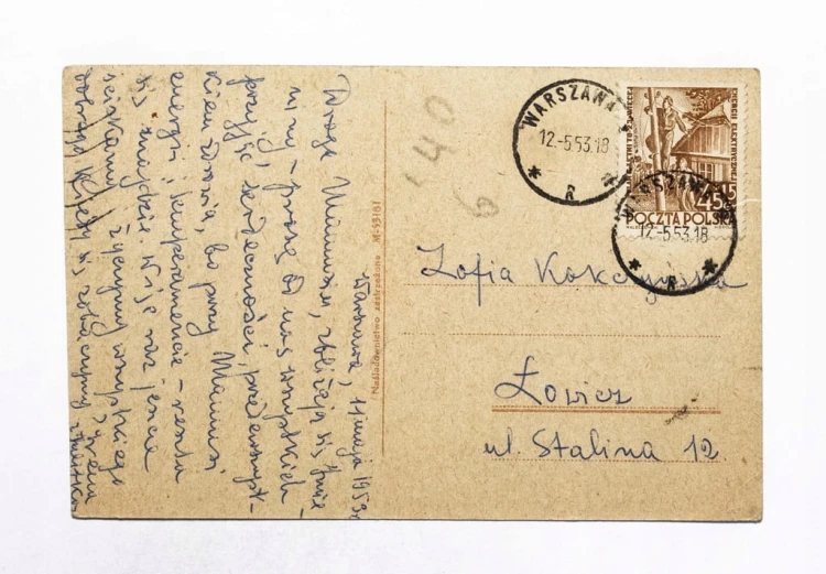 STARA POCZTÓWKA IMIENINOWA - WARSZAWA / ŁOWICZ 1953