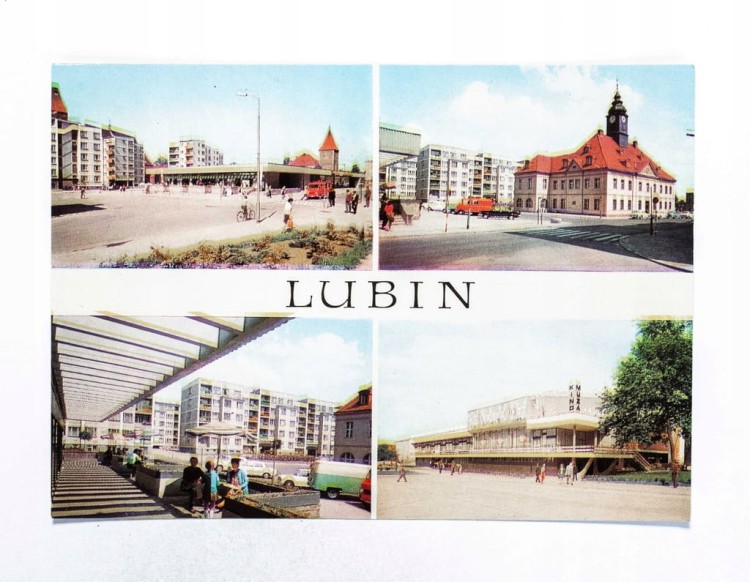 LUBIN - RYNEK, KAWIARNIA, RATUSZ, DOM KULTURY l. 70