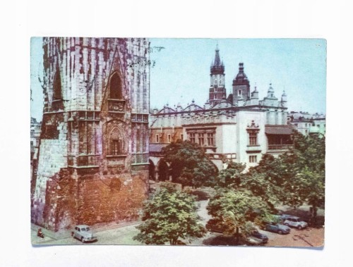 KRAKÓW - RYNEK GŁÓWNY, WIEŻA RATUSZOWA, SUKIENNICE 1965