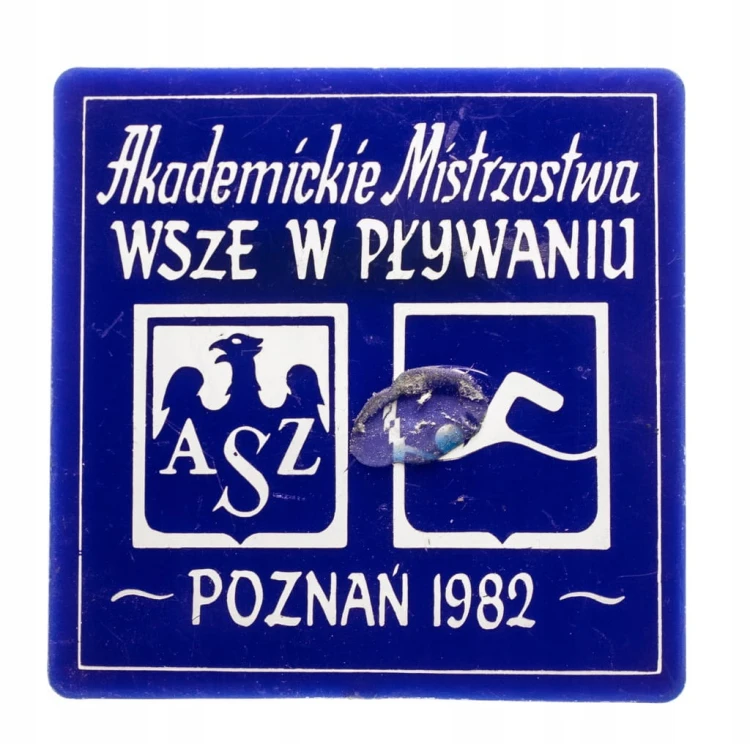 ODZNAKA PRZYPINKA, AKADEMICKIE MISTRZOSTWA PŁYWACKIE WSZE, POZNAŃ 1982