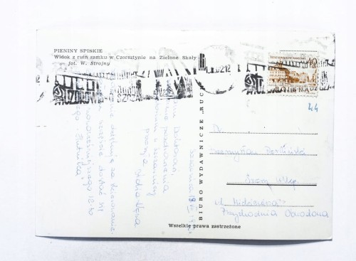 PIENINY SPISKIE - WIDOK Z ZAMKU W CZORSZTYNIE NA ZIELONE SKAŁY 1972