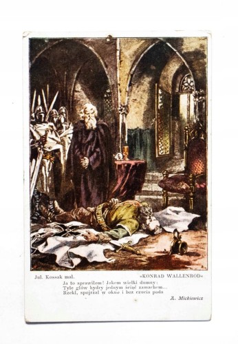 STARA POCZTÓWKA - KOSSAK, KONRAD WALLENROD II RP
