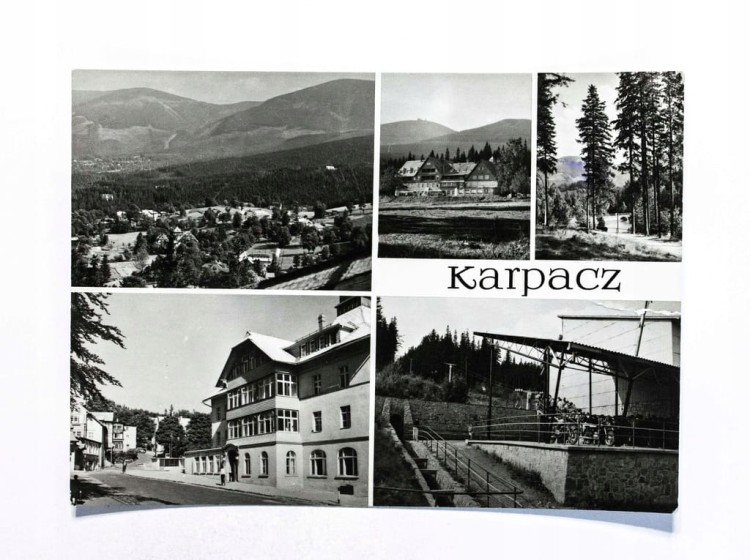 KARPACZ - PANORAMA, DOM MIESZKO, HOTEL ORLINEK, ZAPORA, WYCIĄG 1974