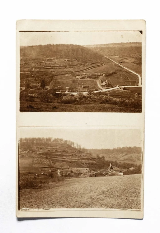 STARA POCZTÓWKA - KRAJOBRAZ WIEJSKI, PANORAMA l. 20/30