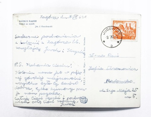 ZAGÓRZE ŚLĄSKIE - WIDOK NA ZAMEK 1962