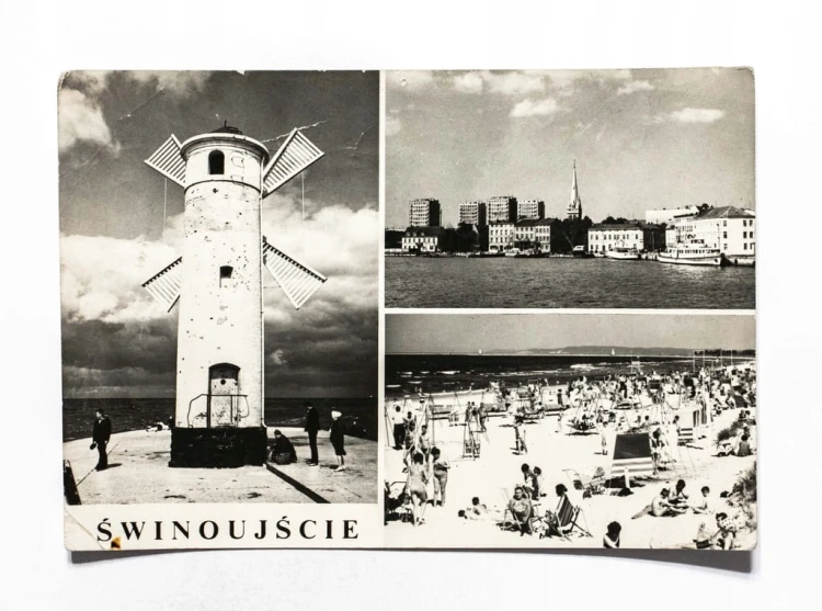 ŚWINOUJŚCIE - FALOCHRON, PRZYSTAŃ PROMOWA, PLAŻA l. 70