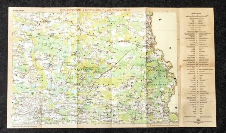 STARA MAPA TURYSTYCZNA - POJEZIERZE ŁĘCZYŃSKO-WŁODAWSKIE 1986