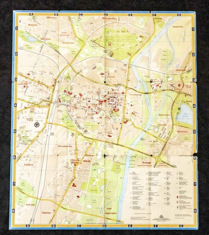 STARA MAPA - POZNAŃ, PLAN CENTRUM 1981