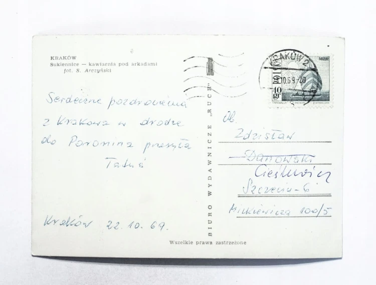 KRAKÓW - SUKIENNICE, KAWIARNIA POD ARKADAMI 1969