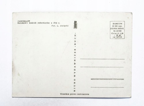 JAROSŁAW - KOŚCIÓŁ REFORMATÓW l. 60