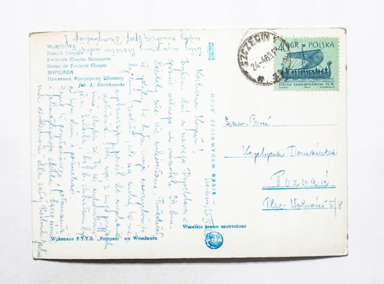 WARSZAWA - POMNIK FRYDERYKA CHOPINA 1965