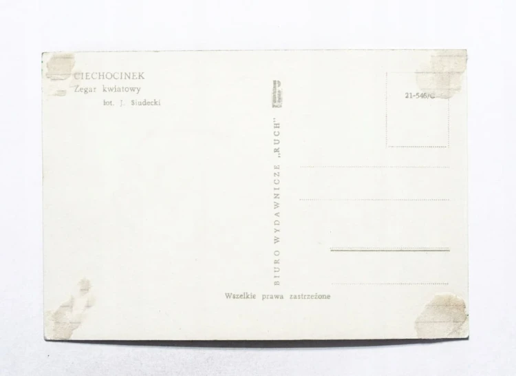 CIECHOCINEK - ZEGAR KWIATOWY l. 70