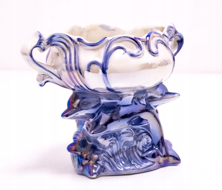 STARA PORCELANOWA SZKATUŁKA - DELFINY