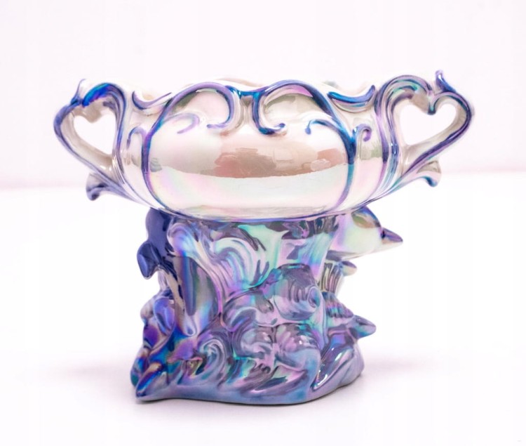 STARA PORCELANOWA SZKATUŁKA - DELFINY
