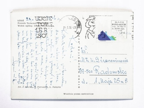 ŁÓDŹ - POMNIK TADEUSZA KOŚCIUSZKI 1976