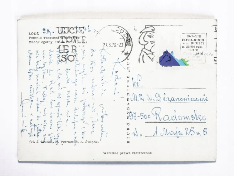 ŁÓDŹ - POMNIK TADEUSZA KOŚCIUSZKI 1976