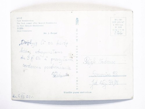 ŁÓDŹ - PARK SIENKIEWICZA 1962