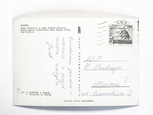 GDAŃSK - ULICA KALETNICZA, KOŚCIÓŁ NMP, DŁUGI TARG, MOTŁAWA 1970
