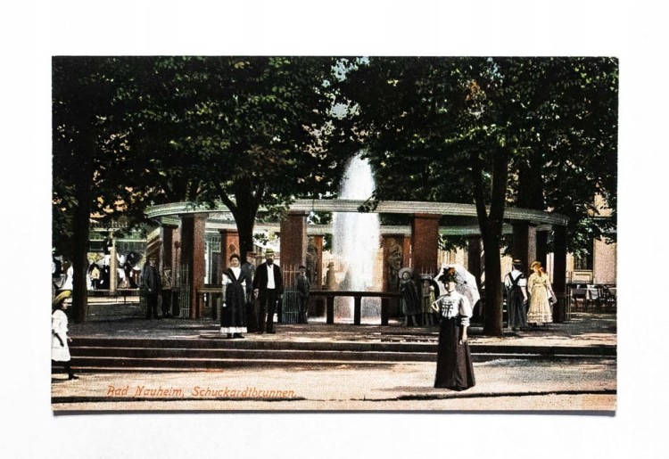 STARA POCZTÓWKA - NIEMCY, BAD NAUHEIM, FONTANNA