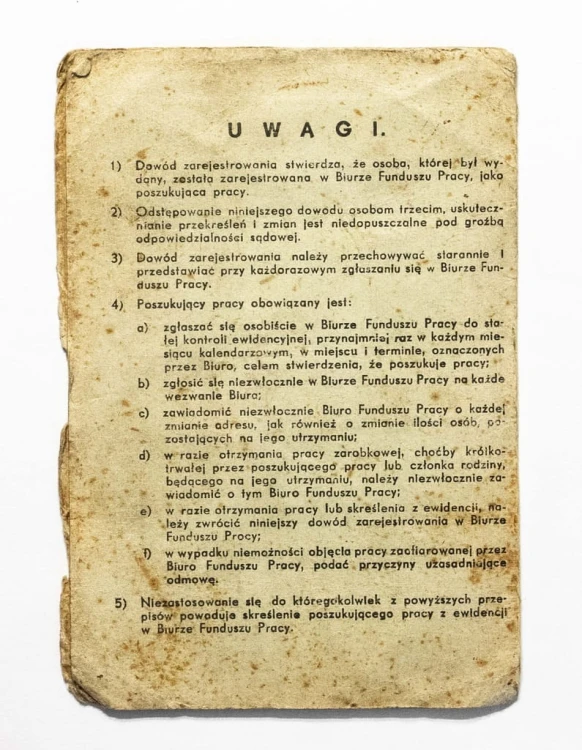 STARY DOKUMENT - KSIĄŻECZKA FUNDUSZ PRACY WĄGROWIEC 1938