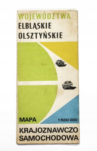 STARA MAPA KRAJOZNAWCZO SAMOCHODOWA - WOJ. ELBLĄSKIE, OLSZTYŃSKIE 1978